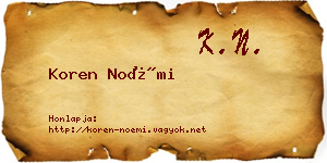 Koren Noémi névjegykártya