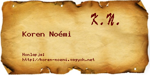 Koren Noémi névjegykártya